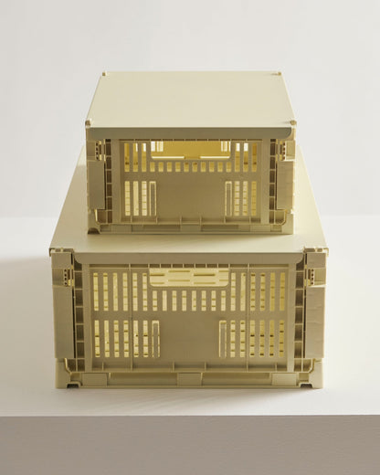 Colour Crate, M, recycled plastic, light yellow