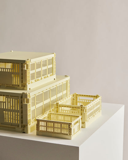 Colour Crate, M, recycled plastic, light yellow