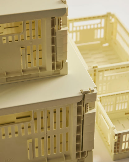 Colour Crate, M, recycled plastic, light yellow