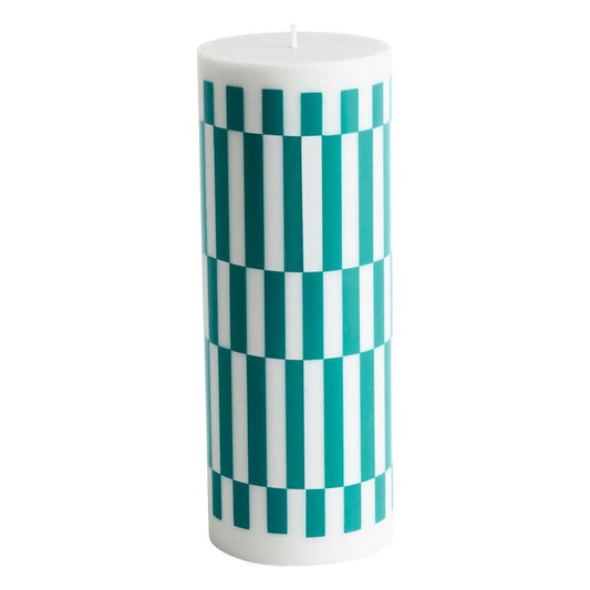 Column candle by HAY #L, light grey - green #