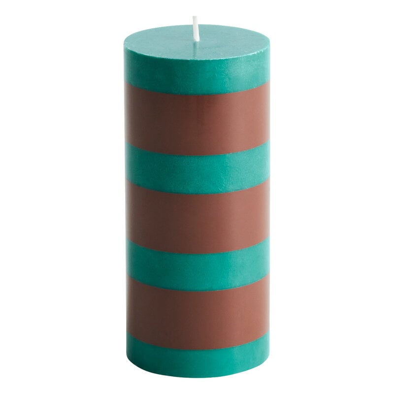 Column candle by HAY #S, green - brown #