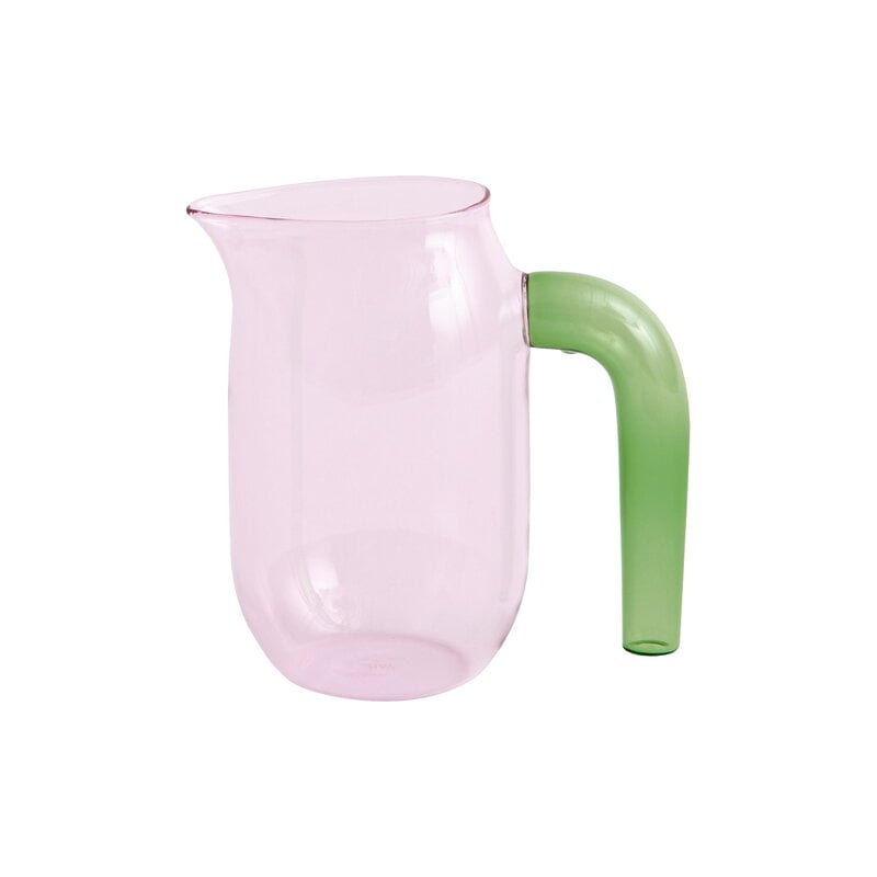 Jug with green handle by HAY #L, pink #