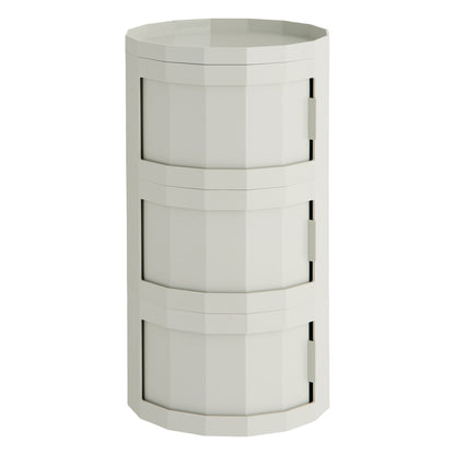 Facet cabinet 30, incl. feet and castors, three doors, misty grey