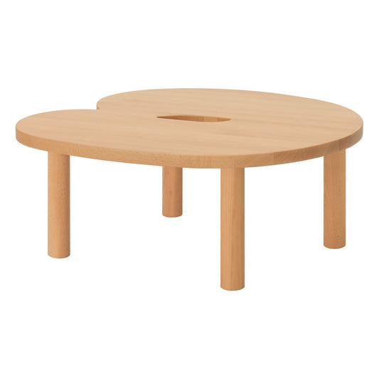 Worm coffee table, round, beech - beech