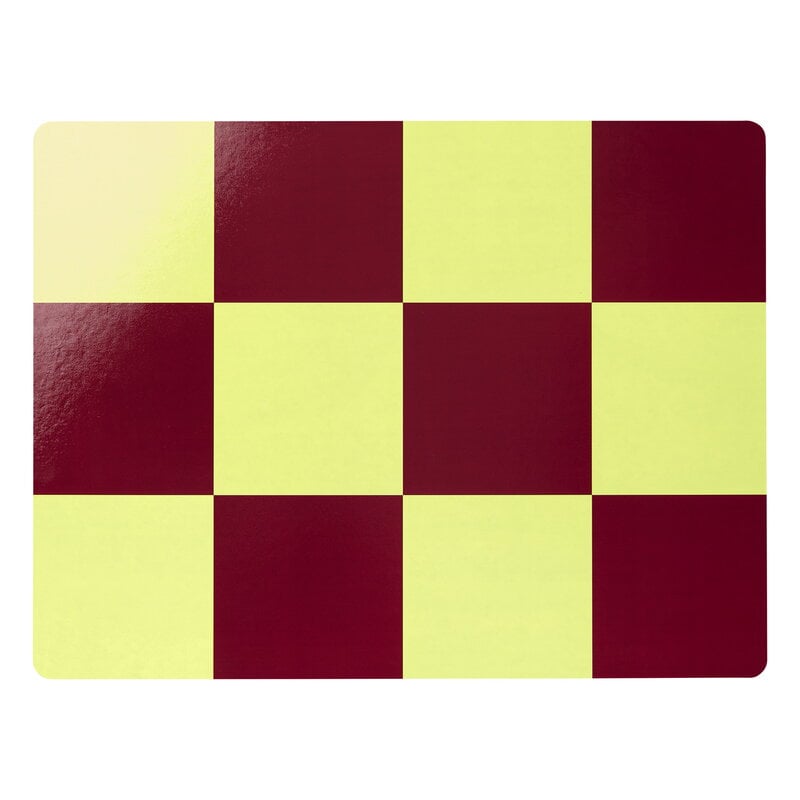 Check placemat by Hem #2 pcs, butter - burgundy #