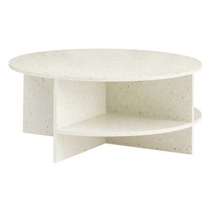 Halves coffee table, off-white terrazzo