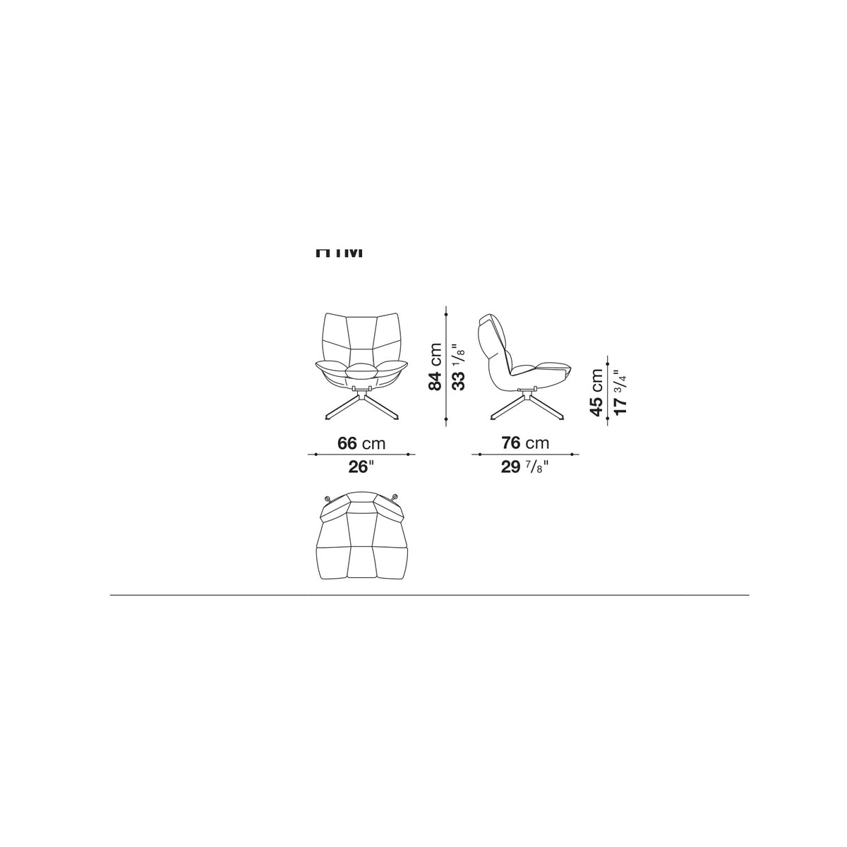 Husk H1M Armchair (Metal Base) - B&B Italia