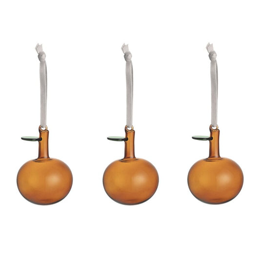 Glass apple by Iittala #3 pcs, brown #