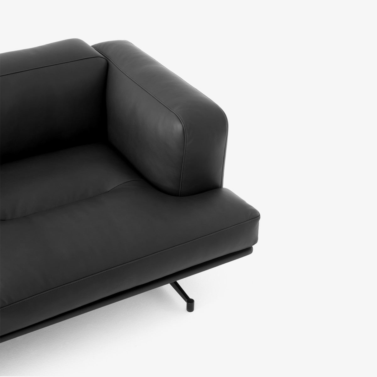 Inland Av23 - Upholstered Sofa by &Tradition #Nobel Black Leather / Warm Black