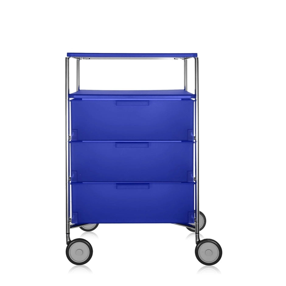 Mobil 3 Drawers / 1 Shelf (With Wheels) by Kartell #COBALT BLUE