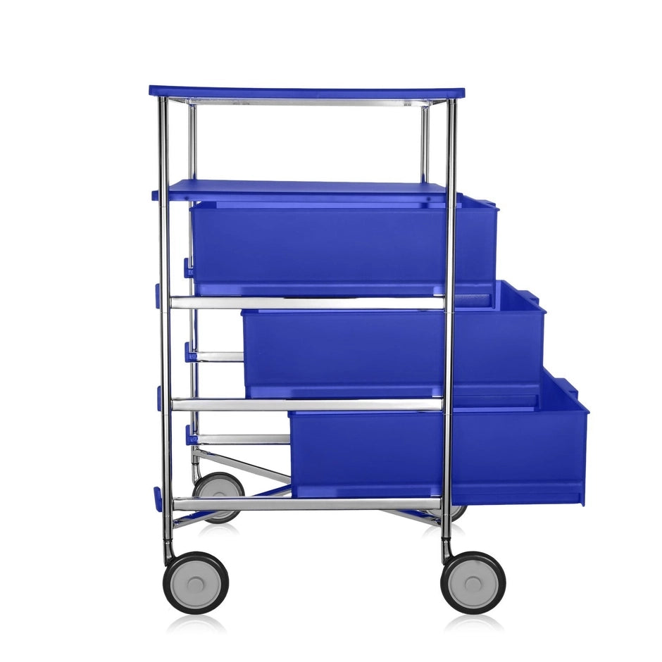 Mobil 3 Drawers / 1 Shelf (With Wheels) by Kartell #COBALT BLUE