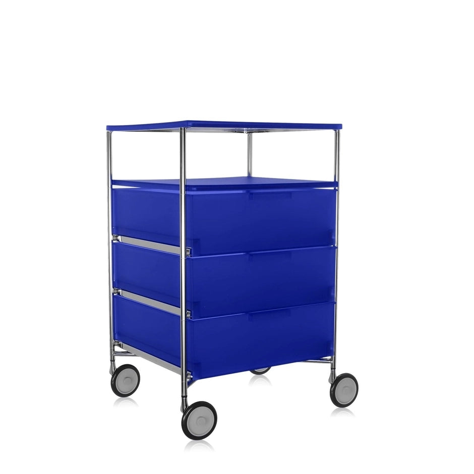 Mobil 3 Drawers / 1 Shelf (With Wheels) by Kartell #COBALT BLUE