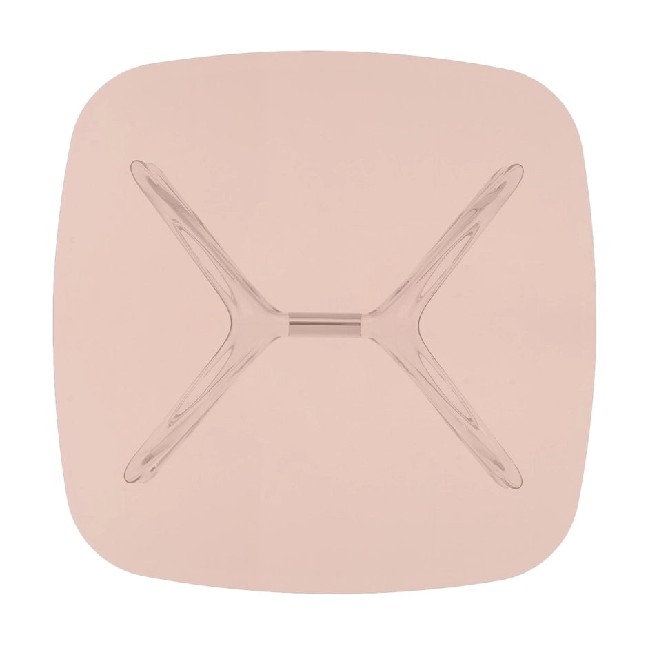 Blast Square Coffee Table by Kartell #PINK / CRYSTAL CHROME DETAIL