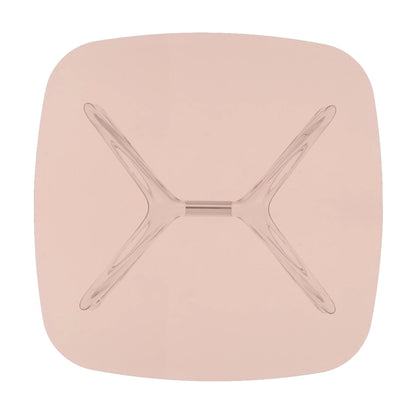 Blast Square Coffee Table by Kartell #PINK / CRYSTAL CHROME DETAIL