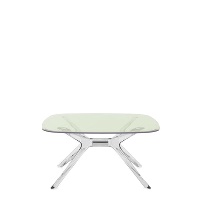 Blast Square Coffee Table by Kartell #GREEN / CRYSTAL CHROME DETAIL