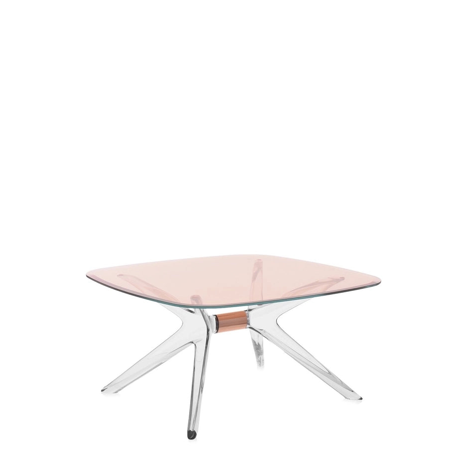 Blast Square Coffee Table by Kartell #PINK / CRYSTAL BRONZE DETAIL