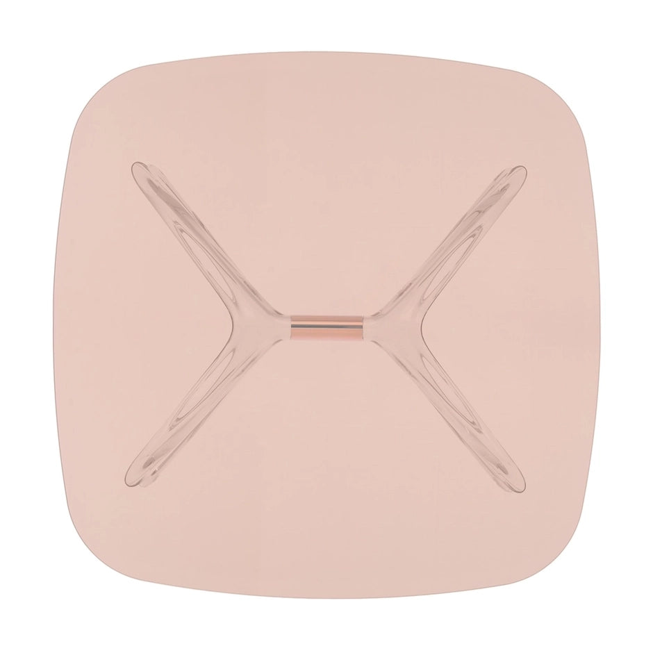 Blast Square Coffee Table by Kartell #PINK / CRYSTAL BRONZE DETAIL