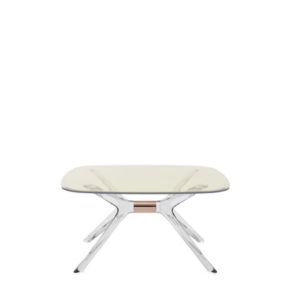 Blast Square Coffee Table by Kartell #YELLOW / CRYSTAL BRONZE DETAIL