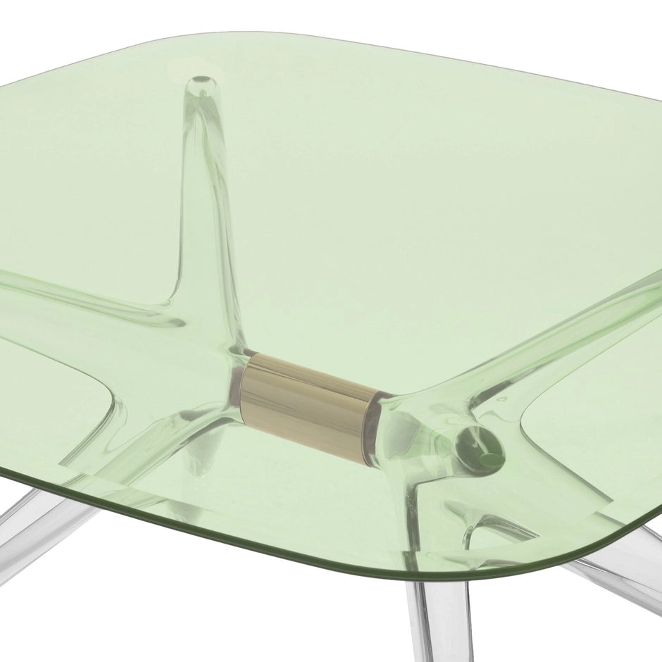 Blast Square Coffee Table by Kartell #GREEN / CRYSTAL BRONZE DETAIL