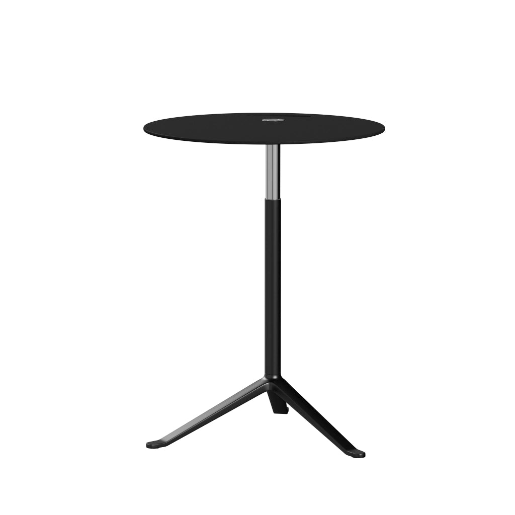 Little Friend™ - Ks11, Height Adjustable Side Table, Ø 45 Cm by Fritz Hansen #Laminate / Black (202)/Powder Coated Steel / Black (190)