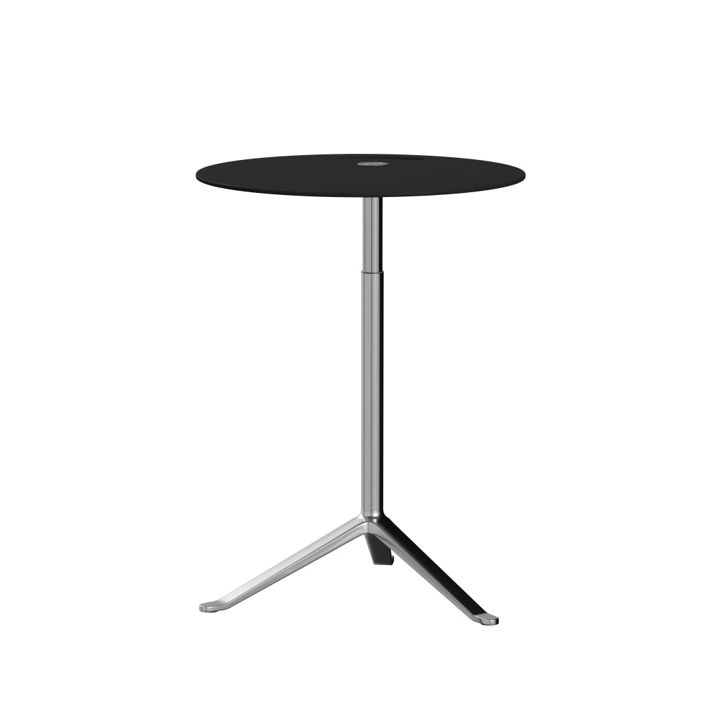 Little Friend™ - Ks11, Height Adjustable Side Table, Ø 45 Cm by Fritz Hansen #Laminate / Black (202)/Brushed metal / Polished Aluminium