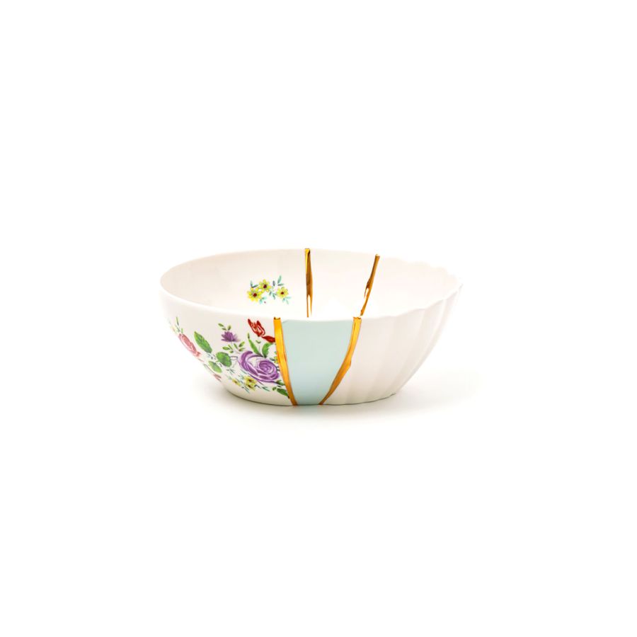 Porcelain and gold plated Salad Bowl Kintsugi by Seletti #No.3