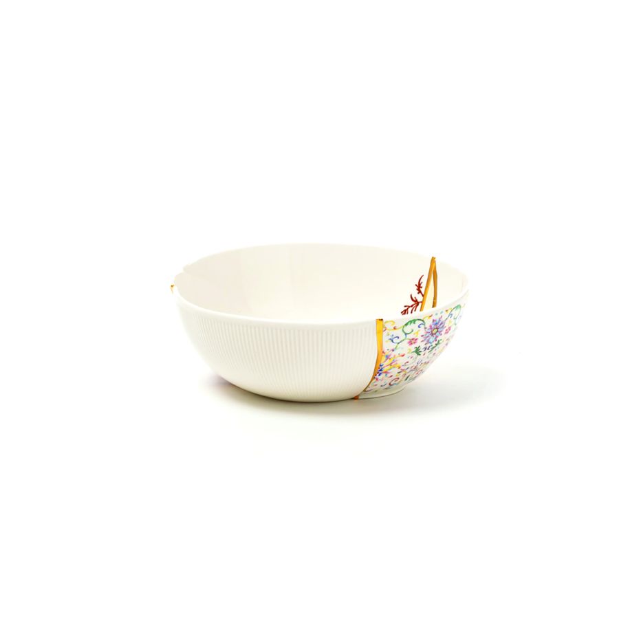 Porcelain and gold plated Salad Bowl Kintsugi by Seletti #No.1