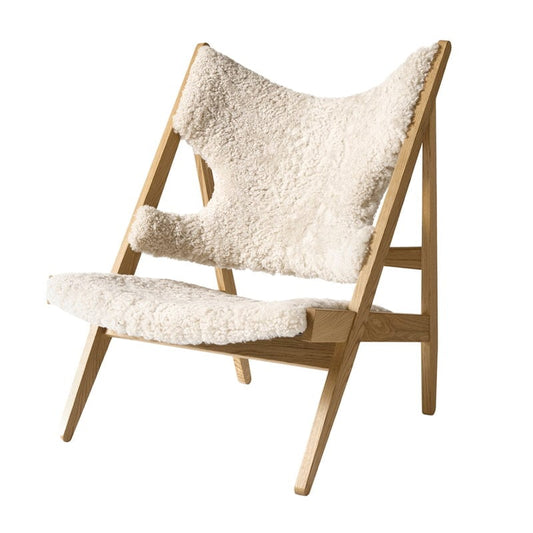 Knitting Chair by Audo Copenhagen #oak - Nature sheepskin #