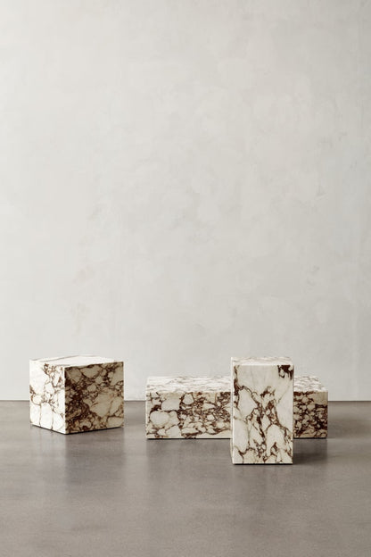Plinth table, high, Calacatta Viola marble
