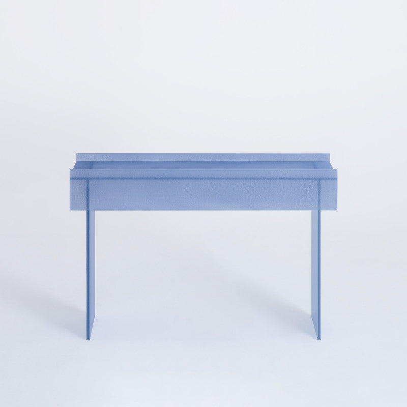 Simoon - Rectangular Crystal Console Table by Glas Italia #light blue