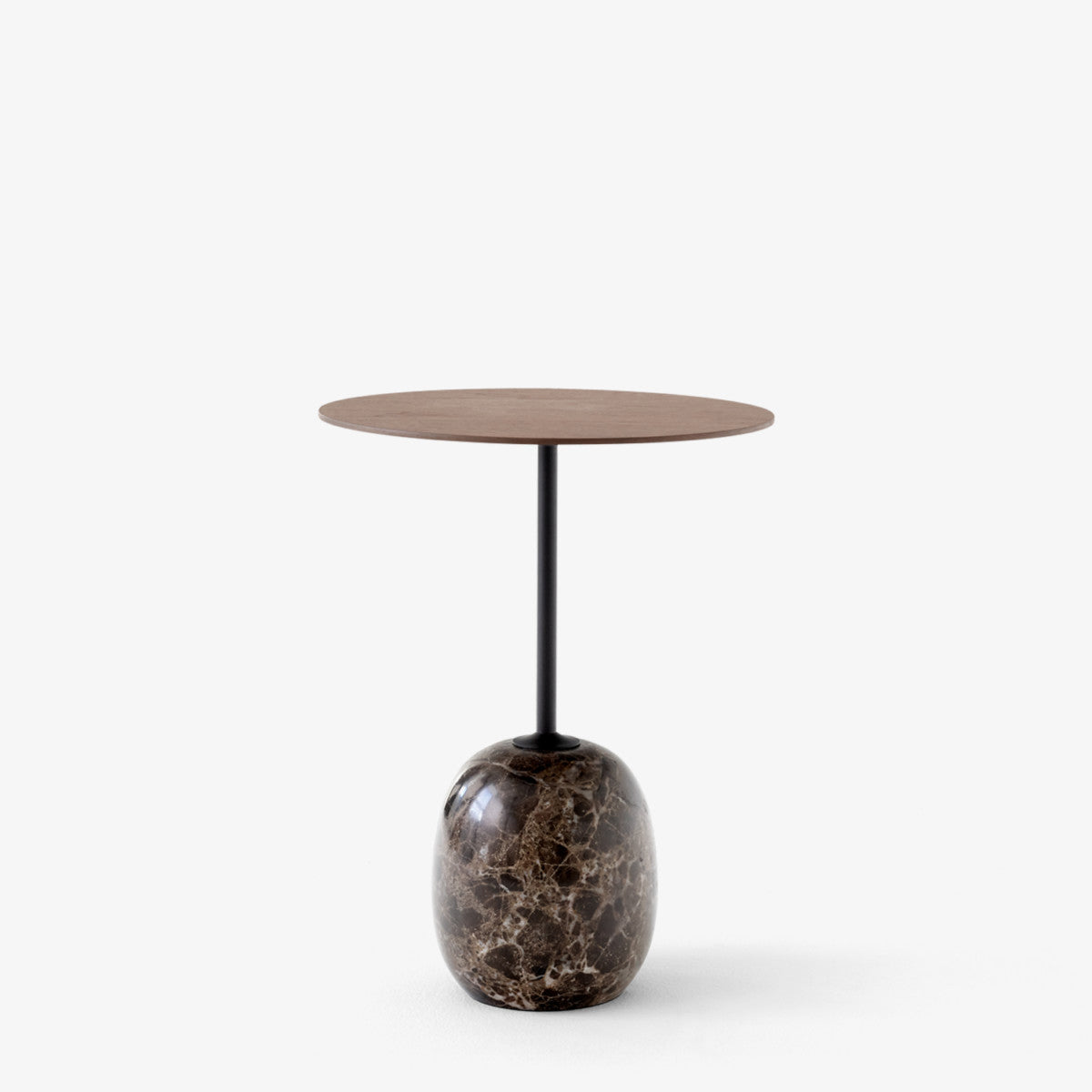 Lato Side Table Ln8 by &Tradition #Lacquered Walnut & Emperador Marble