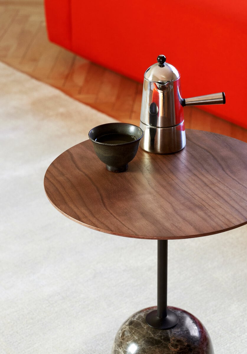 Lato LN8 coffee table, walnut - Emperador marble