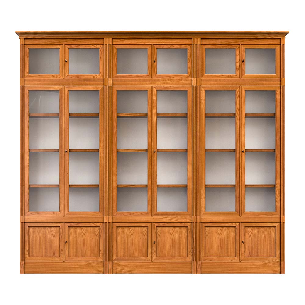 DIRETTORIO ART. FS3010186 - Sectional modular cherry wood bookcase