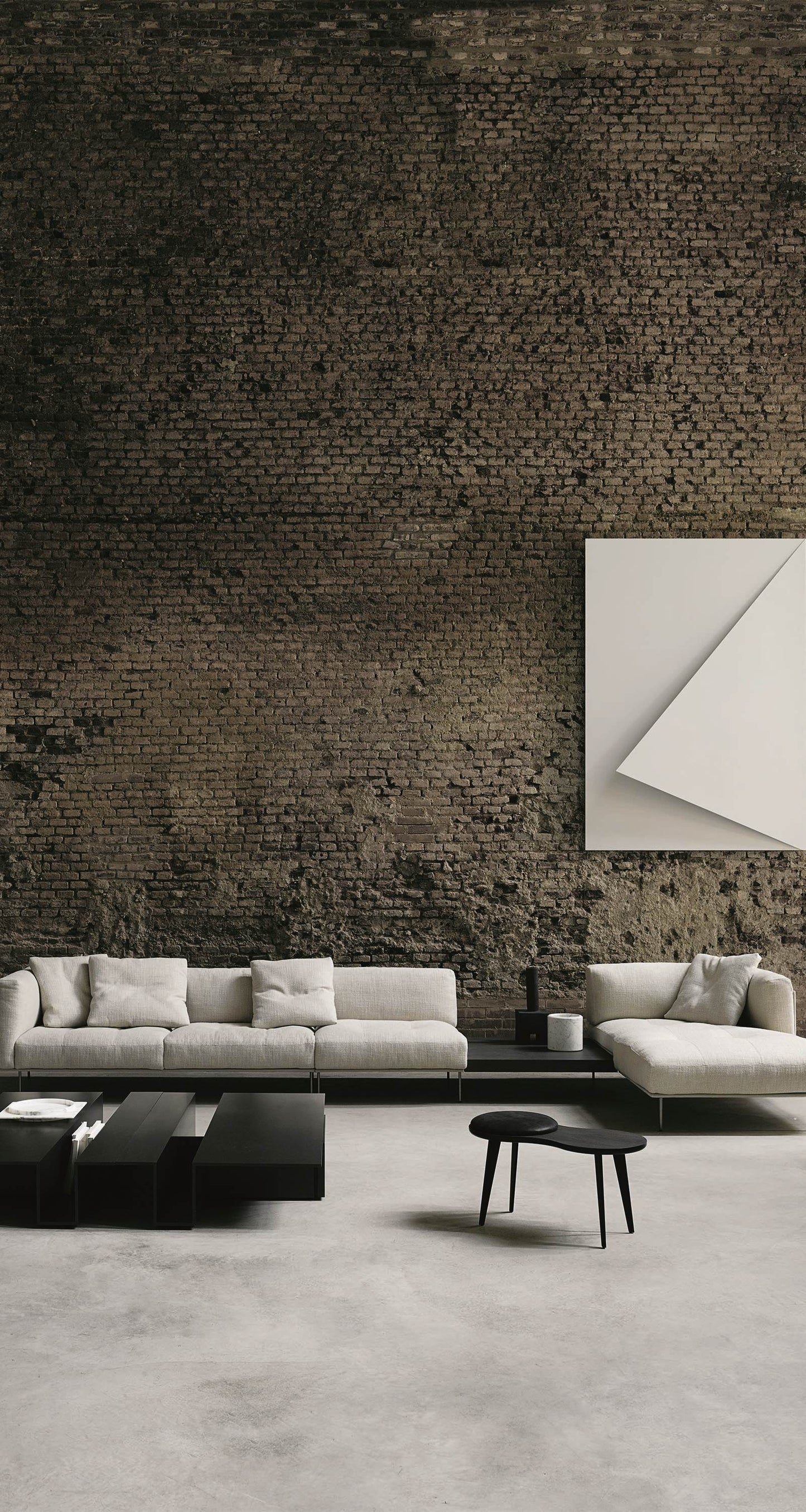 ROD SYSTEM - Sectional fabric sofa