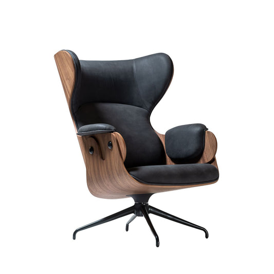 Lounger - Upholstered High-Back Leather Armchair by Bd Barcelona Design