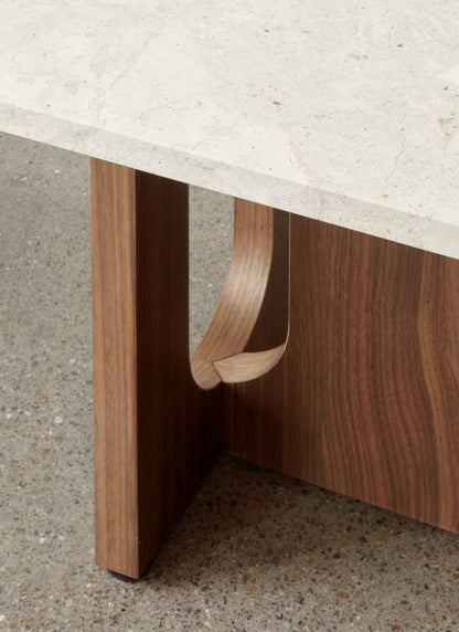 Androgyne lounge table, walnut - Kunis Breccia stone