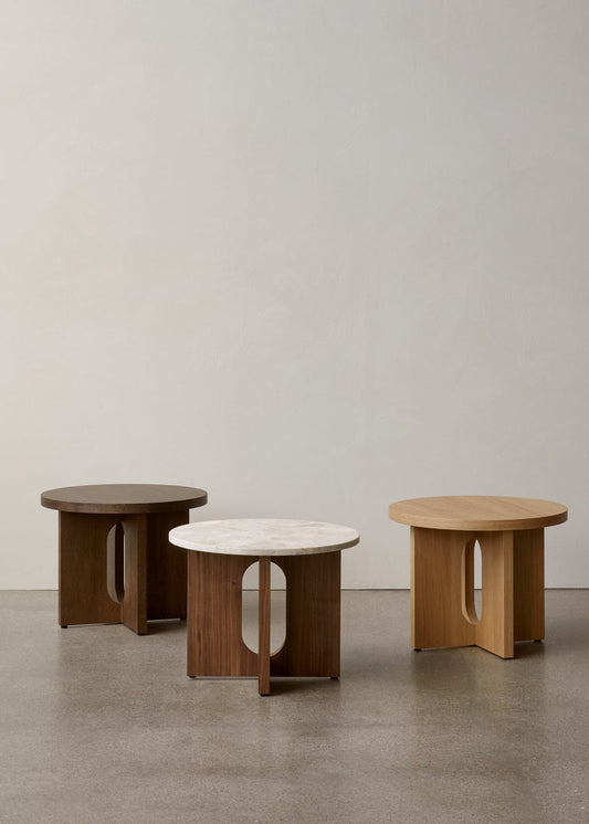 Androgyne side table, 50 cm, dark stained oak - Kunis Breccia