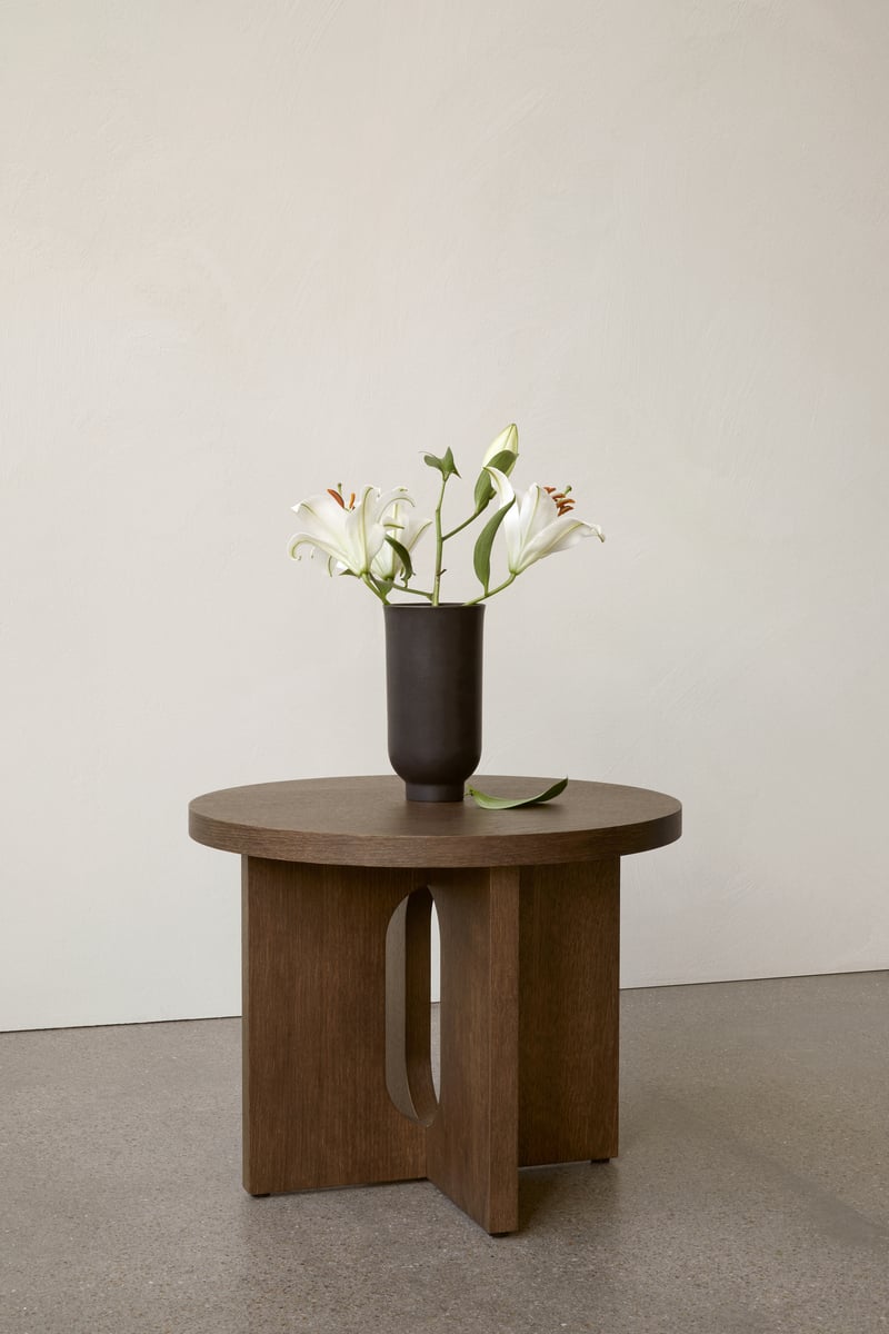 Androgyne side table, 50 cm, dark stained oak