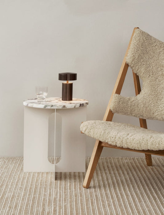 Androgyne marble table top, off white