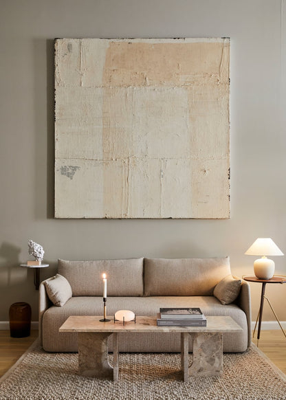 Corbel shelf, dark stained oak - Carrara marble