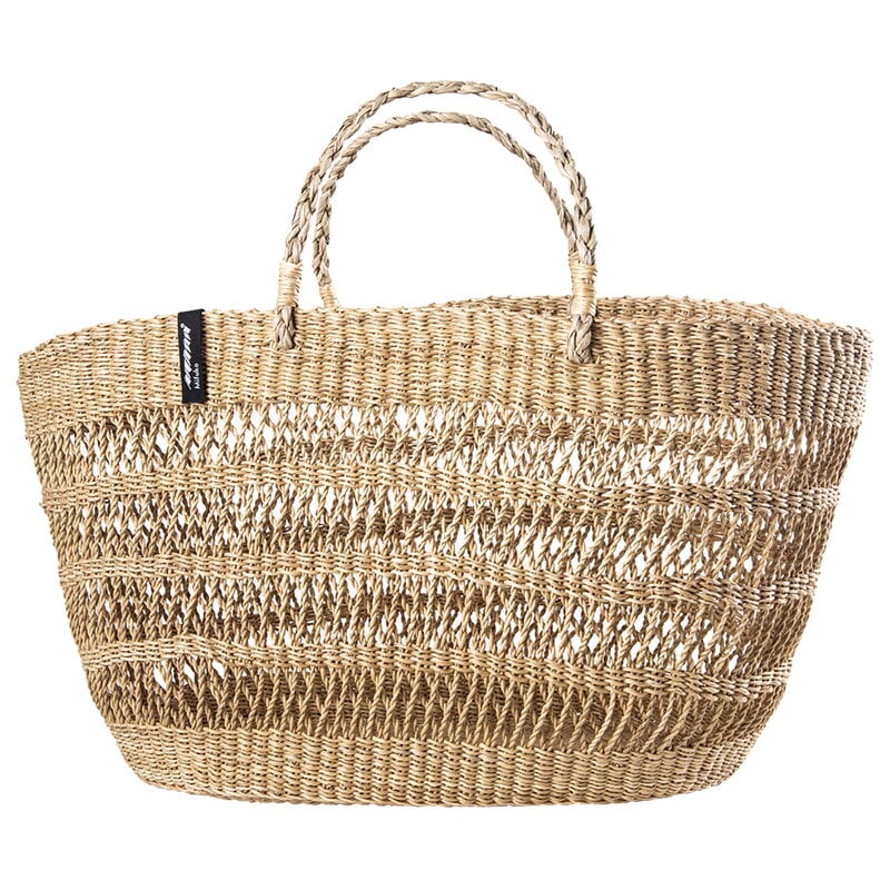 Bolga market basket by Mifuko #M, open weave, natural #