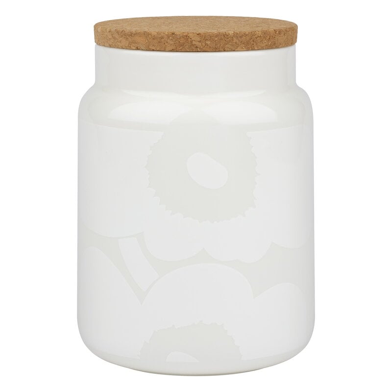 Oiva - Unikko jar by Marimekko #1,2 L, off-white - white #