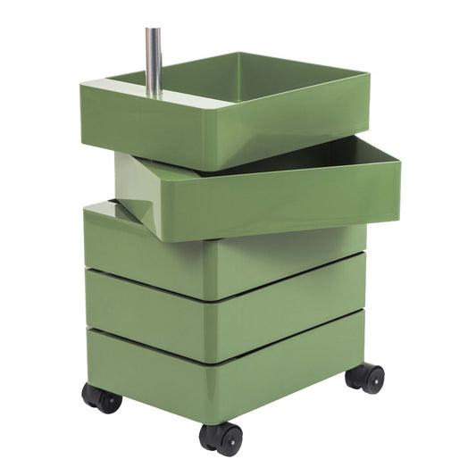 360° drawer unit, 5 drawers, green
