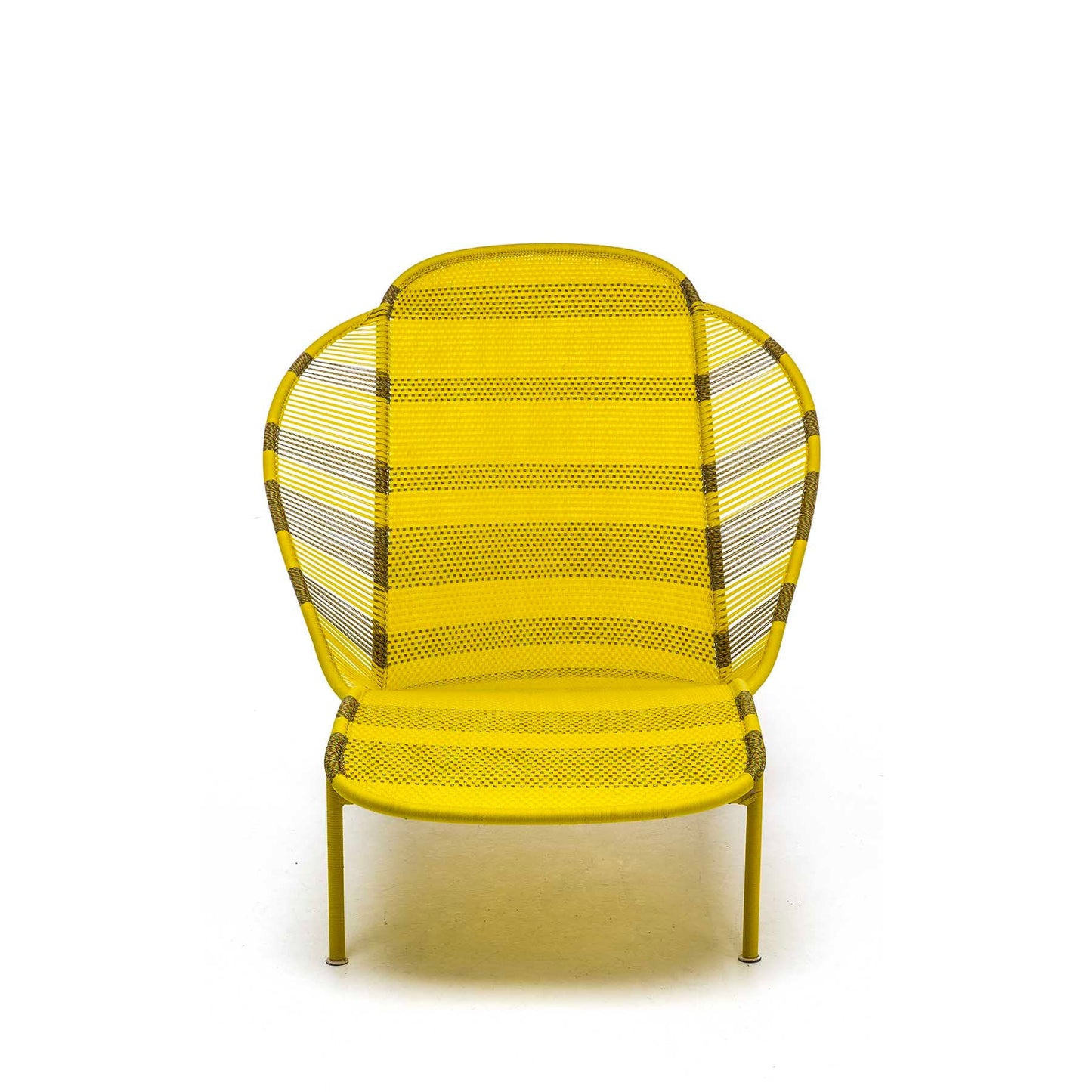 Imba - Colored Polyethylene Handwoven Threads Chaise Longue by Moroso #or - jaune