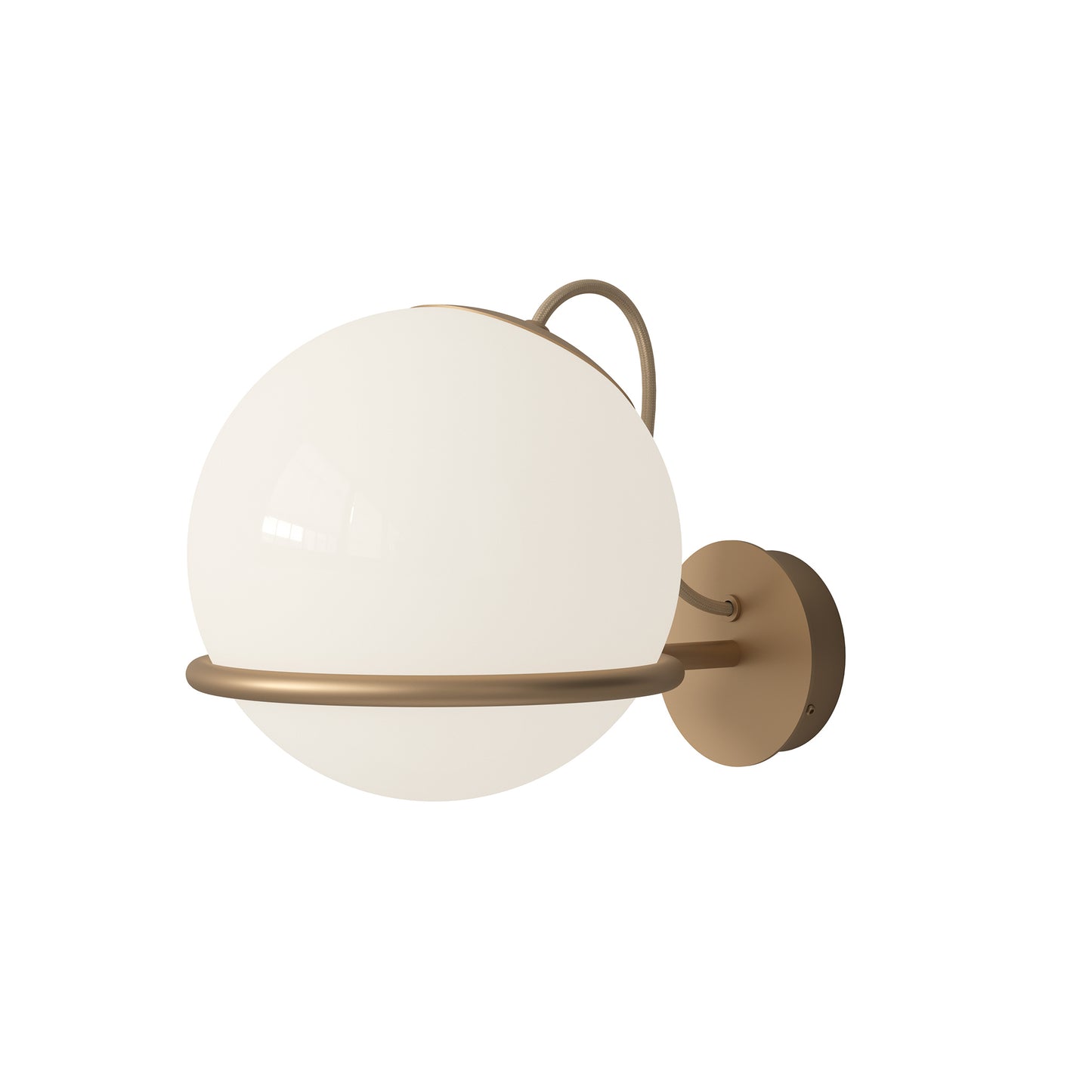 Wall Lamp Model 238/1 by Astep #1 Opaline Sphere (20cm Diameter) / Champagne Mount