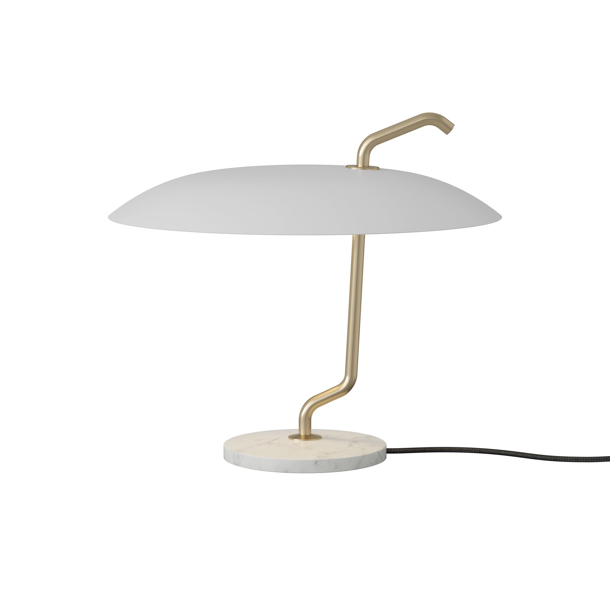 Table Lamp Model 537 by Astep #Brass Structure / White Reflector / White Marble Base