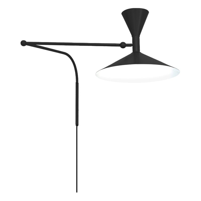 Lampe De Marseille Adjustable aluminium wall lamp by Nemo #black / black / whitewash (inside)