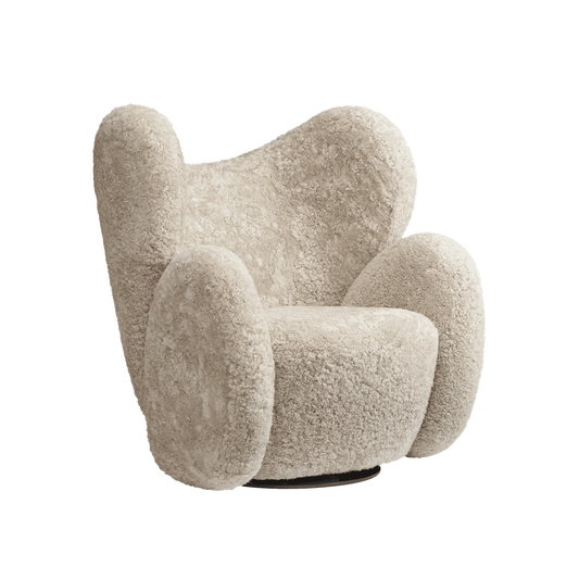 Big Big Chair - Wing Fabric Armchair by Norr11 #Sheepskin | Moonlight