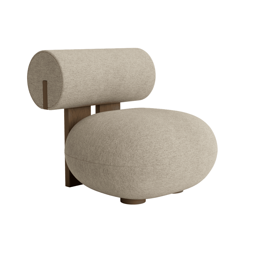 Hippo Lounge - Fabric Easy Chair by Norr11 #Light Smoked Oak / Barnum Bouclé | 03