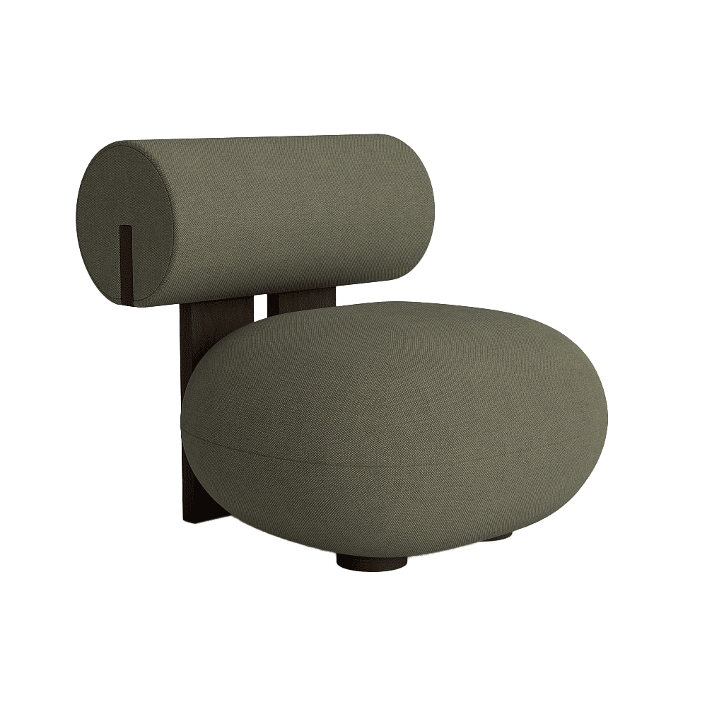 Hippo Lounge - Fabric Easy Chair by Norr11 #Dark Smoked Oak / Kvadrat | Fiord 2 | 961